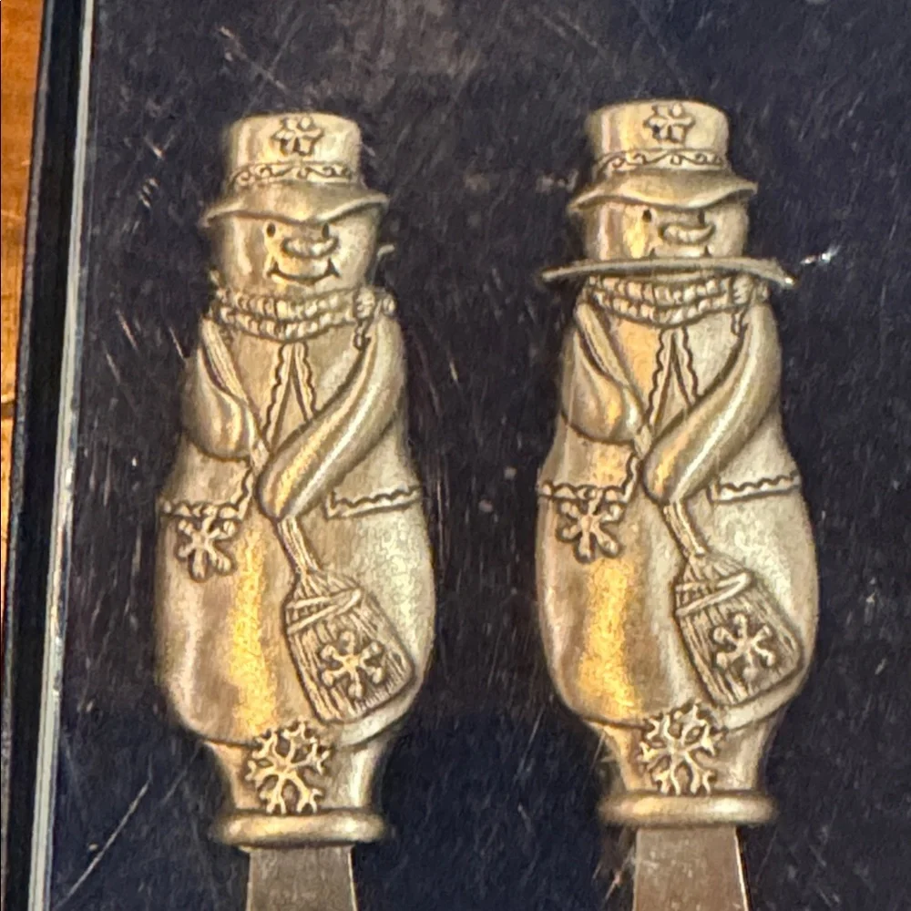Seagull NWT Fine Pewter Snowman Spreaders Set of 4 Christmas Holiday Winter New